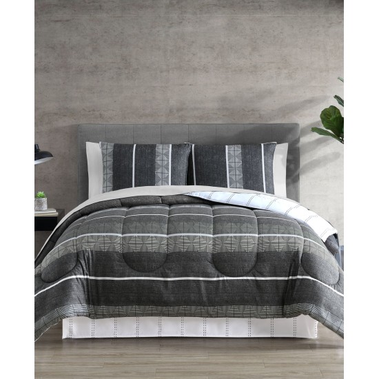 Matt 6-Pc. Reversible Twin Comforter Set, Gray, Twin