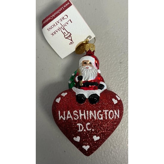 Landmark Creations Santa Loves Washington DC Ornament