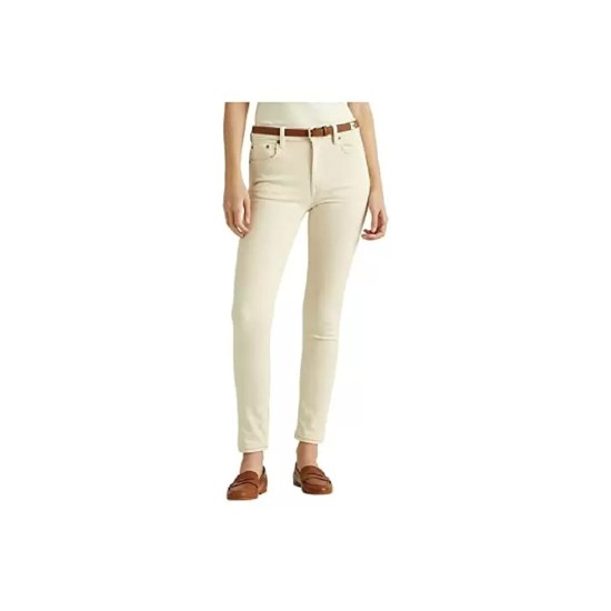  High-Rise Skinny Ankle Jeans 14, Beige