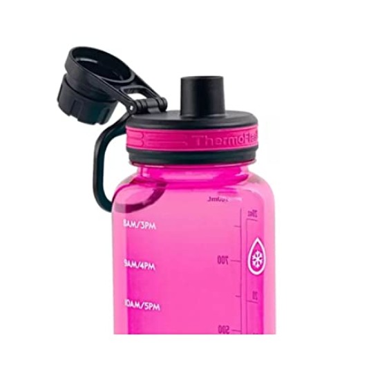  Premium Quality Motivational Water Bottle with Straw Lid with Times to Drink, BPA Free Tritan Plastic, 32 Ounce, 2-Pack, Orchid/Jadite