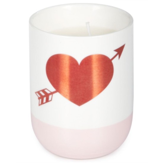  Heart And Arrow Rose Scented Candle, White