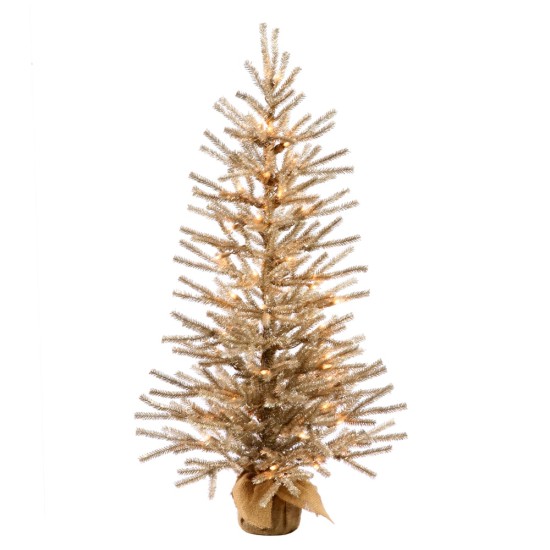  30 inch Mocha Artificial Christmas Tree With 35 Warm White Led Lights