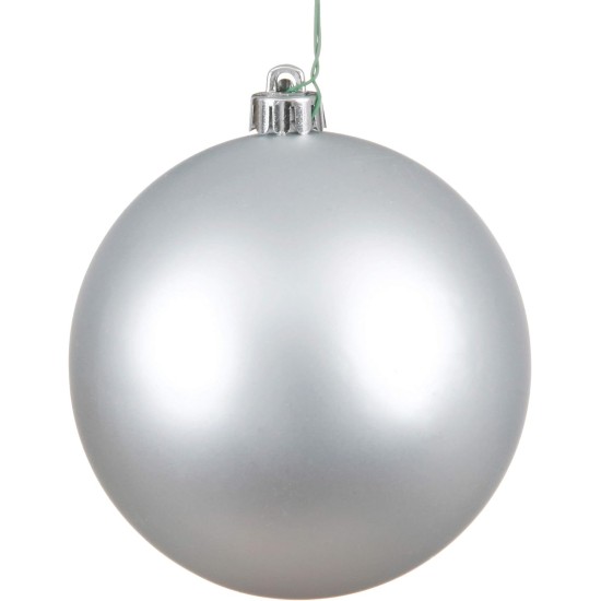  6″ Silver Matte Ball Christmas Ornament, 4 per Box