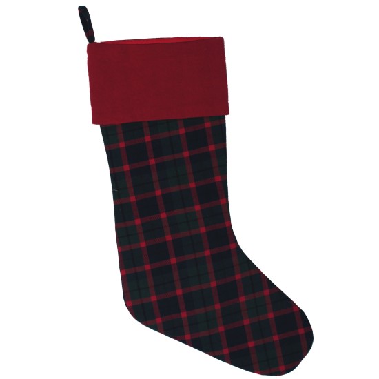  8″ x 19″ Highlands Collection Stocking, Red, Green