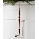  Evergreen Dreams, Burgundy Flocked Icicle Ornament