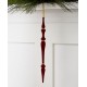  Evergreen Dreams, Burgundy Flocked Icicle Ornament
