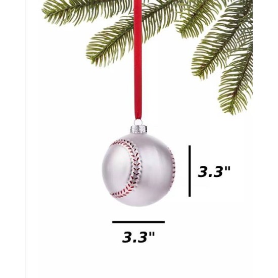  Sports & Hobbies Baseball Ball Ornament, Gray