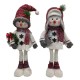  ( Set Of Two ) Plush Snowmen Decorative 23 inches Tall, Red/White
