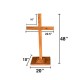 Handmade Tall Wooden Cross with Stand, 48” Stand Up Cross, Cross with Base, Handmade Wooden Stand Up Cross, Brown