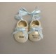  Babys Shoe First Christmas Ornament Porcelain 2020 Blue Ribbon