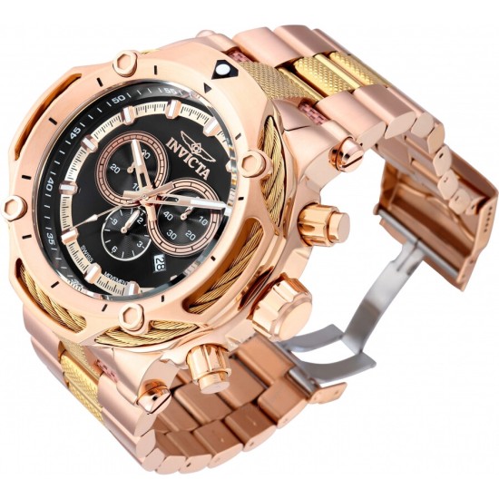  Men’s 37035 Bolt Quartz Chronograph Black, Rose Gold Dial Watch