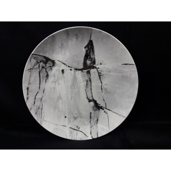  Aiden Platinum Dinner Plate, 10.5”, White/Platinum