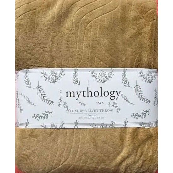 Mythology Luxury Velvet Oversize Throw, 60in x 70in, Ochre