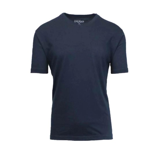 Galaxy by  Mens Basic Solid Short Sleeve V-Neck Shirt, X-Large, Navy
