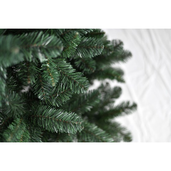  7.5 ft. Pre-Lit Lightly Frosted Northern Tip Pine Artificial Christmas Tree, Dark Green