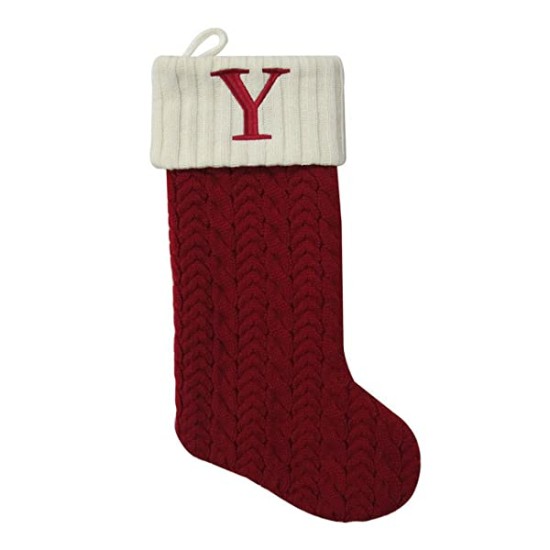  21-in. Initial Stocking sock ” Y ” CHRISTMAS