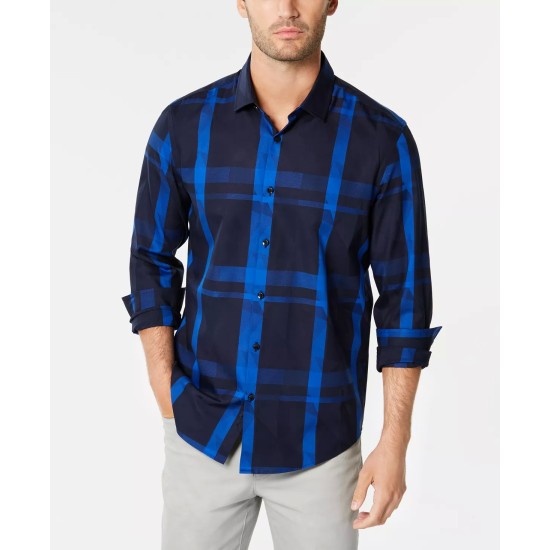  Men’s Plaid Shirt, Blue, XX-Large