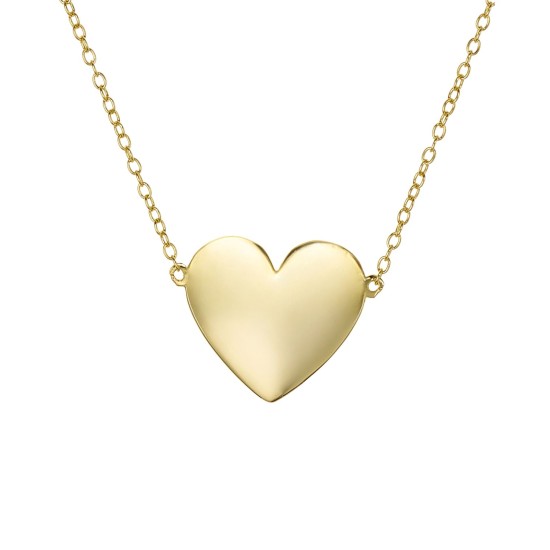  Heart Pendant Necklace in 18K Gold-Plated Sterling Silver