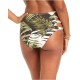  Women’s Green Tropical Print Cutout High-Waist Bikini Bottoms, Small