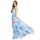  Juniors’ Printed Mesh Gown Dress, Light Blue, 13
