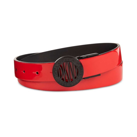  Plaque Reversible Belt (Red, S)