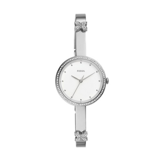  Maxine Ladies 3-Hand Silver Stainless Steel Crystal Bezel Watch