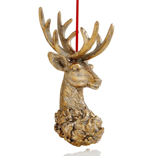  Gold-Tone Deer Head Ornament
