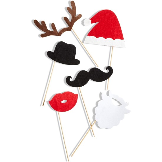  Set Of 6 Christmas Photo Booth Props