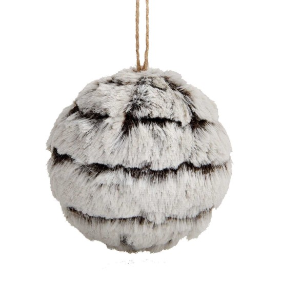  Snowy Faux Fur Ball Ornament
