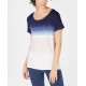  Women’s Tie-Dyed Strappy-Back High-Low Hem T-Shirt (Navy, Xs)