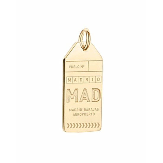  Mad Madrid Mini Luggage Tag Charm, Gold