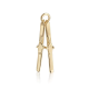  Skis Charm, Gold plated 925 silver