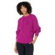  Womens Cable-Knit Dolman Sleeve Sweater, Purple, X-Large