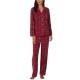  Women's Fleece Plaid Pajamas Set , Red, 3X-Large