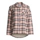  Juniors’ Sherpa Lined Flannel Top, Pink, Medium