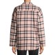  Juniors’ Sherpa Lined Flannel Top, Pink, Medium