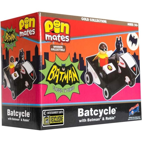  Batman Classic TV Series Batcycle with Batman and Robin Wooden Collectible Set – Convention Exclusive