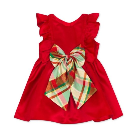 Baby Girls Ruffle Dress (Red, 12 Months)