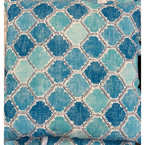  2-pack Daytona Blue Hexagon Printed Decorative Pillows, 20×20