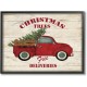  Merry Christmas Vintage Tree Truck Framed Giclee Texturized Art, 14.5” x 11.5”