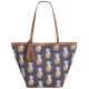 Style & Co Printed Blue Pineapple Tote Bag