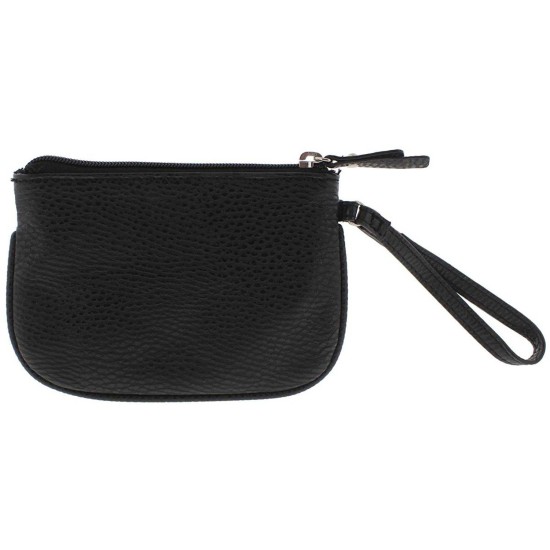 Style & Co. Womens Hannah Faux Leather Wristlet Wallet Coin Purse Black Small