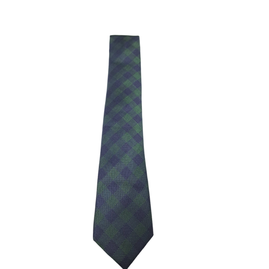  Men’s Navy Green Perfect Plaid Slim Neck Tie Silk, Green