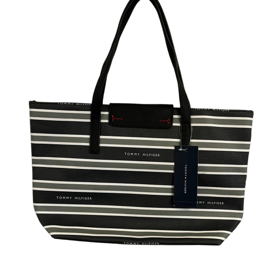  Shopper II Tote Bag, Black/Cream/Gray