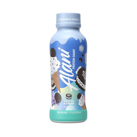  Protein Shake, Ready To Drink, Naturally Flavored, Gluten Free, Only 140 Calories With 20g Protein Per 12 Fl Oz Bottle, Cookies & Cream, 12 P
