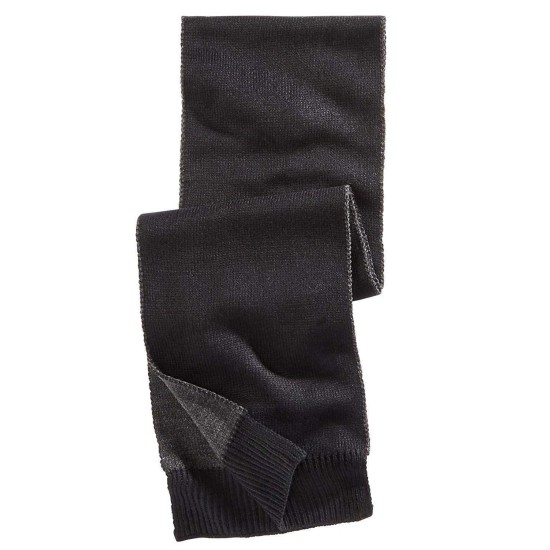  Men’s Reversible Scarf (Black/Charcoal, One Size)