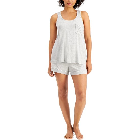  Women’s Tank & Shorts Pajama Set, Gray, X-Large