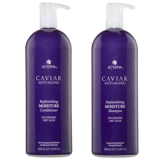  Caviar Anti-Aging Replenishing Moisture Shampoo and Conditioner Set, 33.8 oz