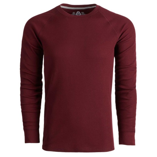  Men’s Long-Sleeve Thermal T-Shirt (Dark Red, X-Large)