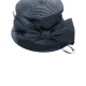  Metallic Bow Cloche Hat, Blue